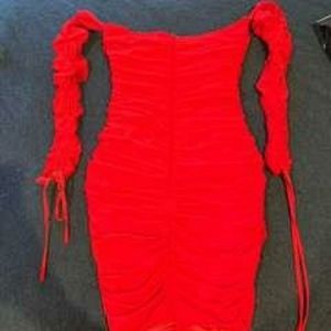 Red fitted club dress